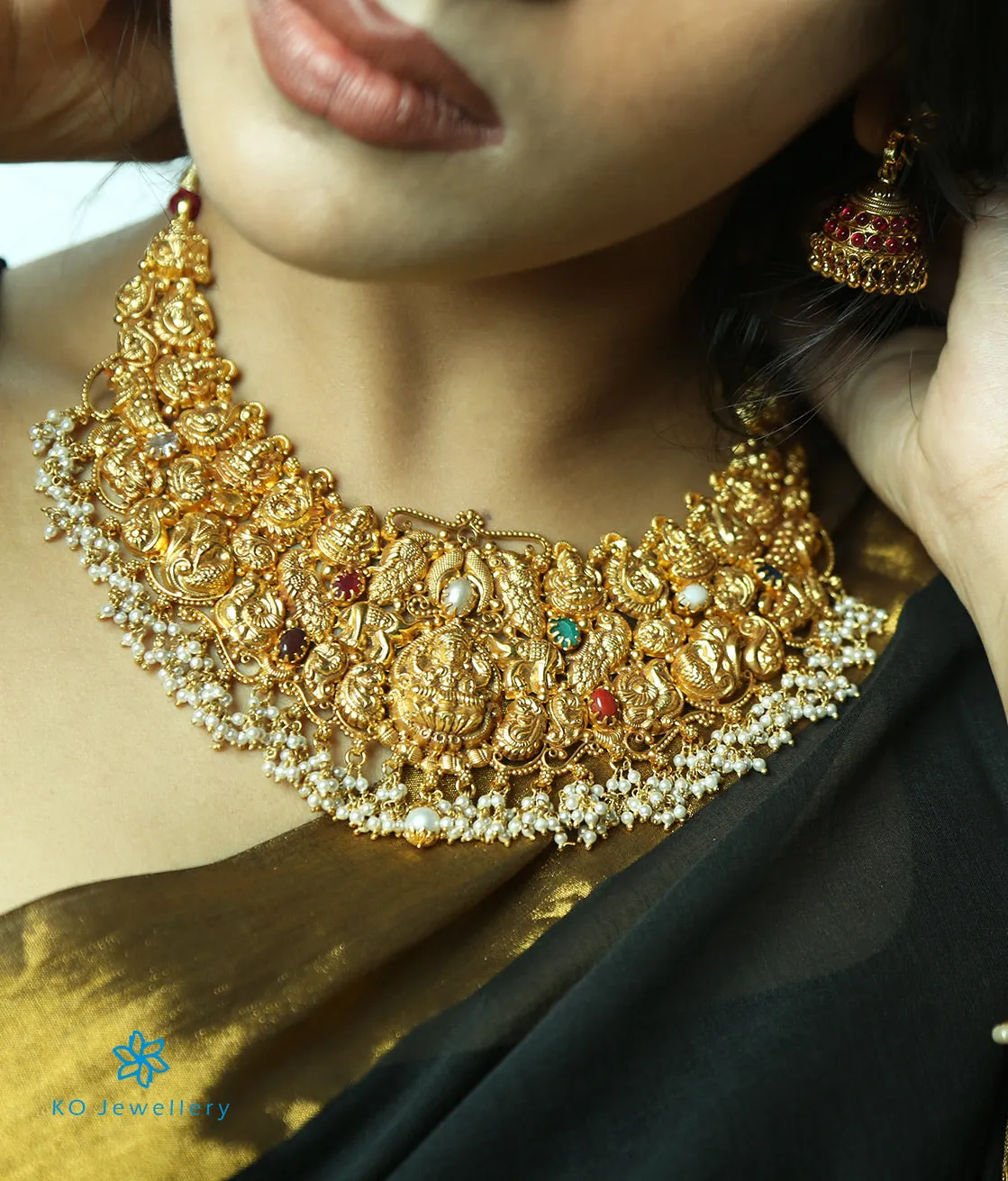 The Samanva Silver Bridal Lakshmi Necklace