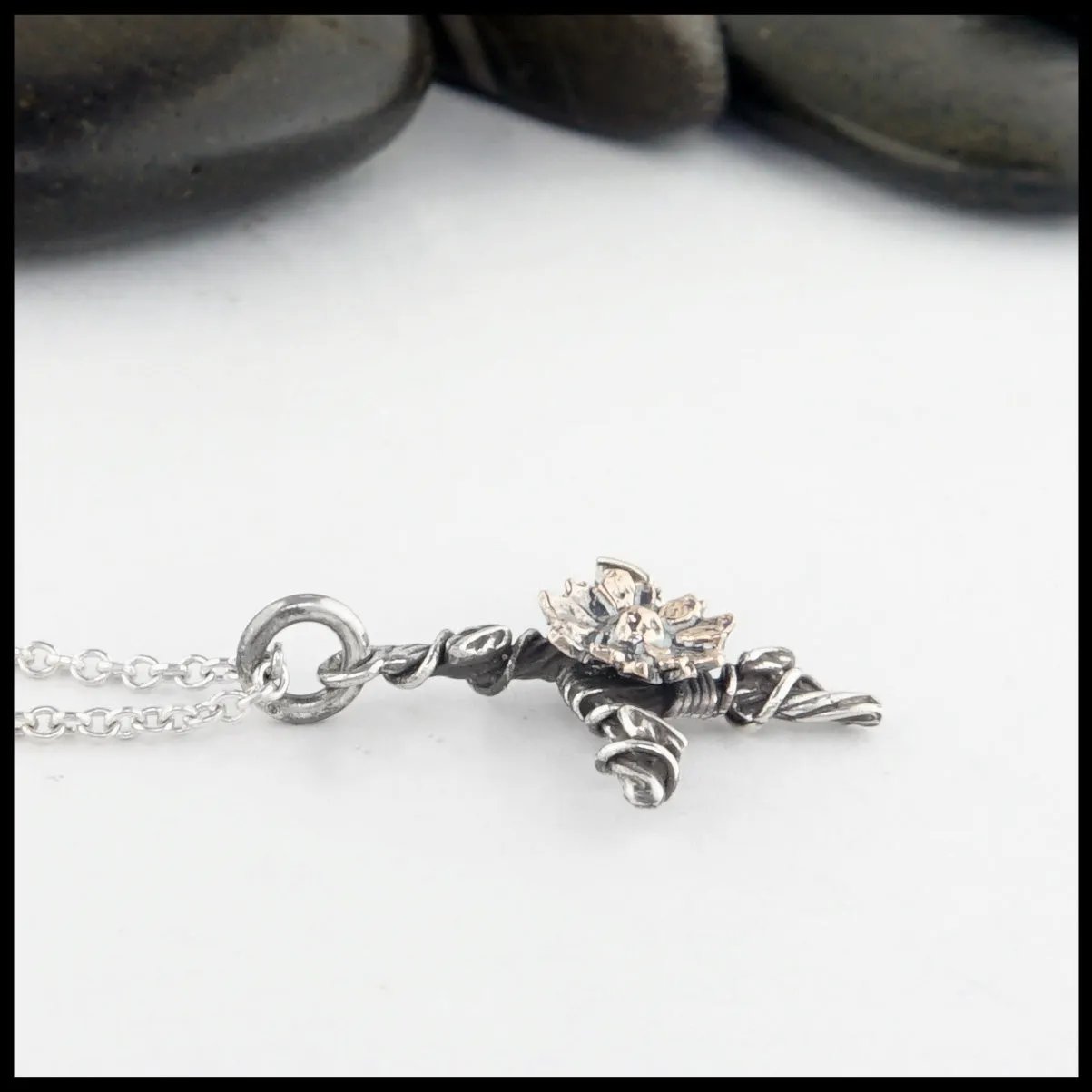 The St. Brigid's Flower Cross in Sterling Silver and Rose Gold