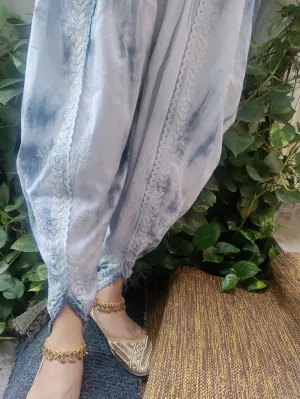 Tie N Die Blue Chikankari Dhoti Salwar