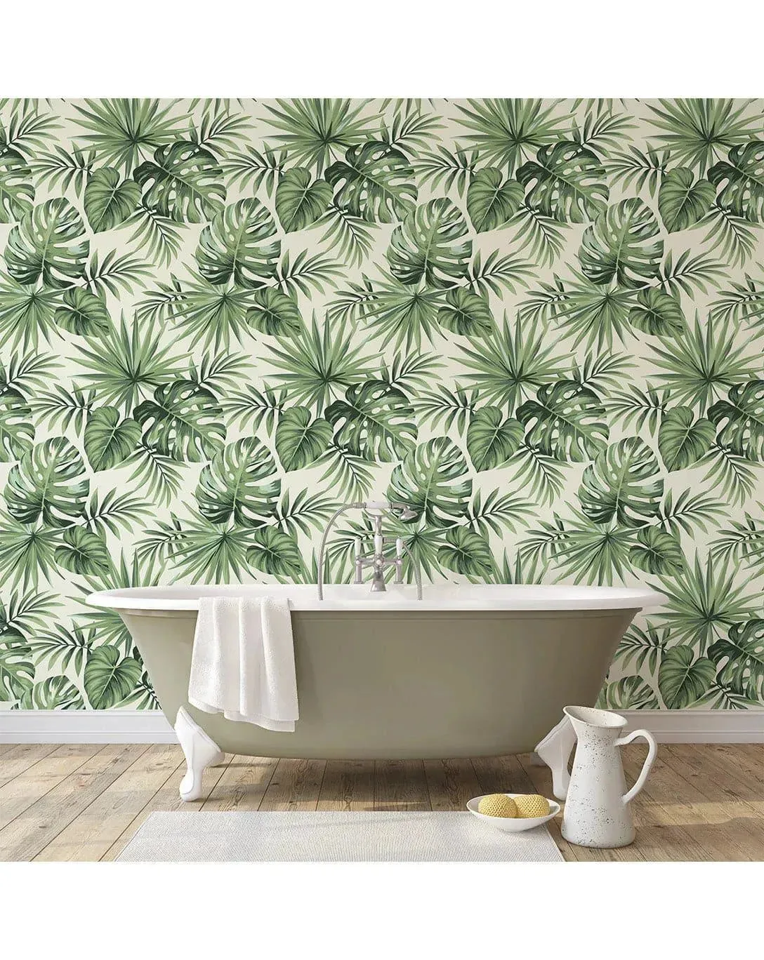Tropical Exotic Palm Leaves Removable Wallpaper