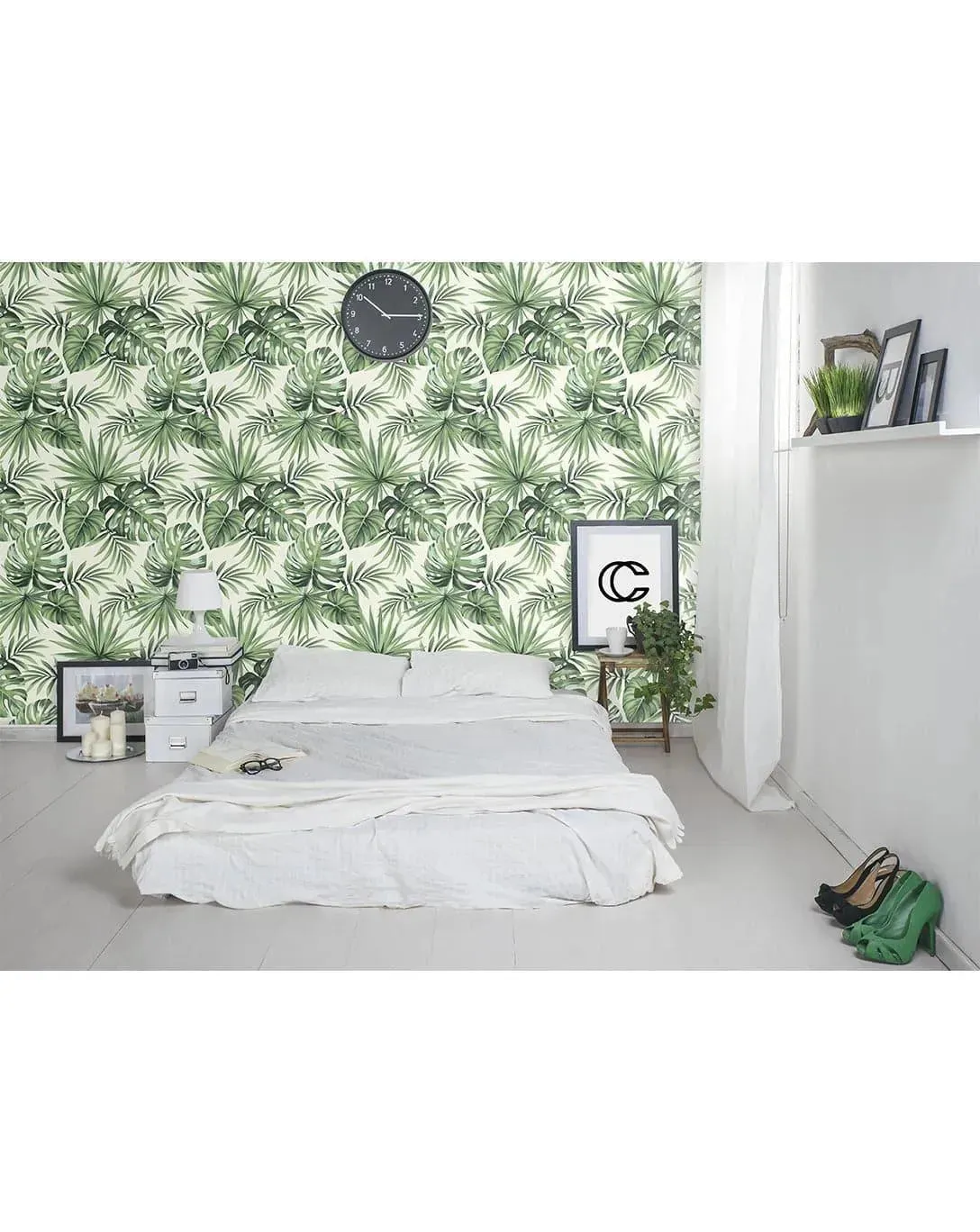 Tropical Exotic Palm Leaves Removable Wallpaper