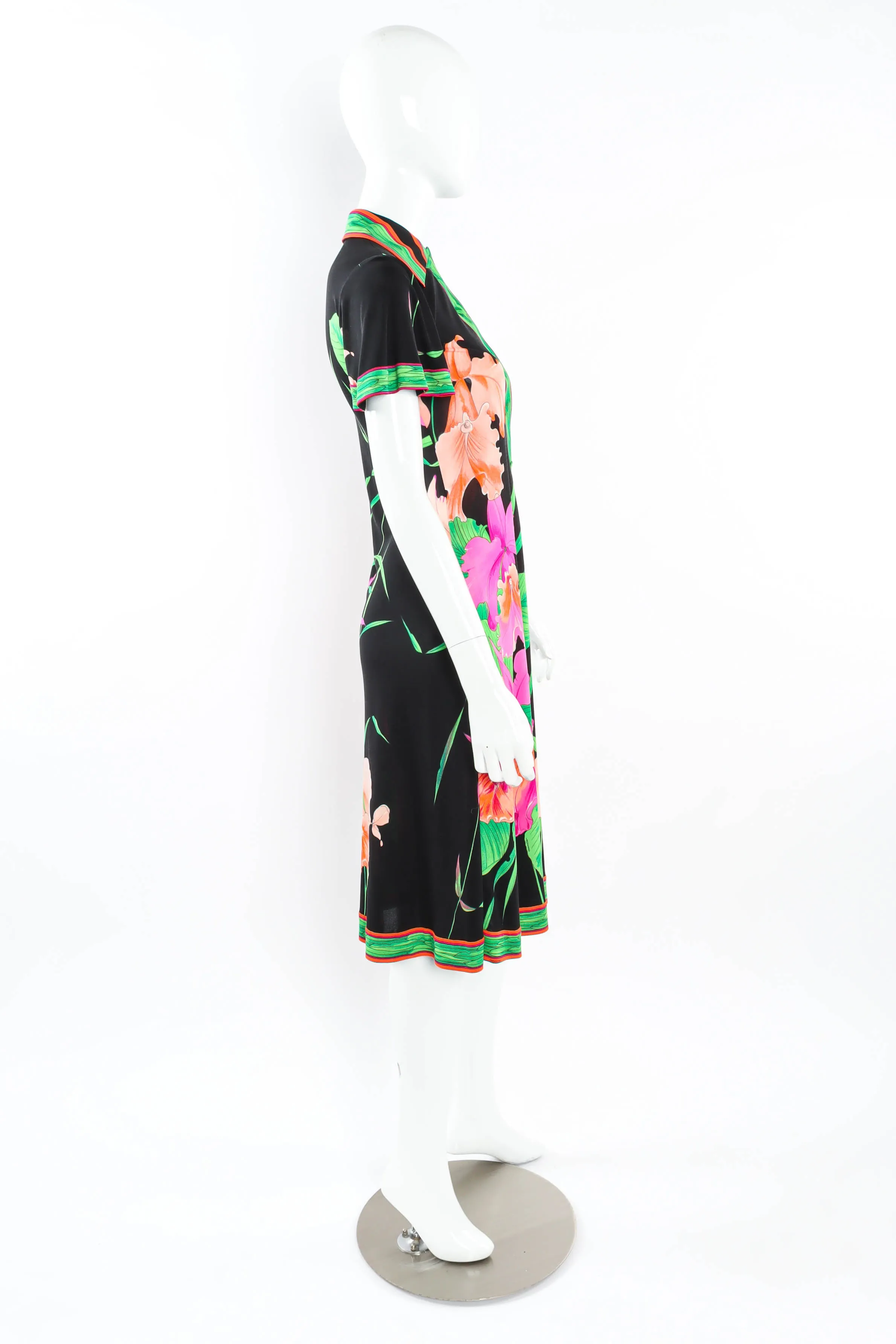 Tropical Floral Button Dress