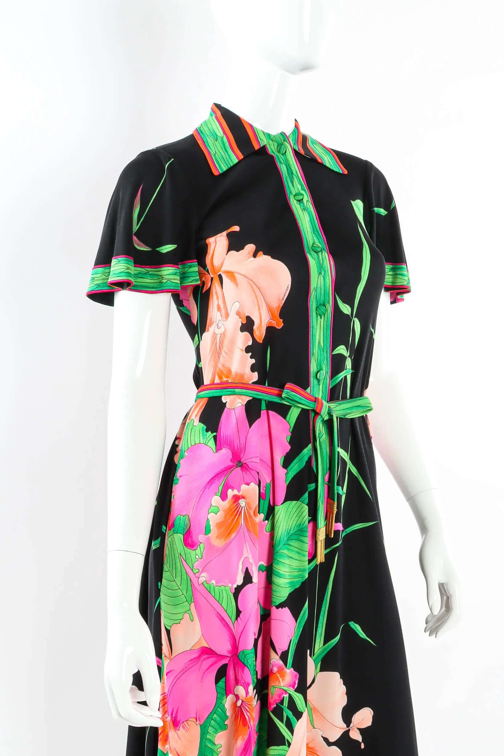 Tropical Floral Button Dress