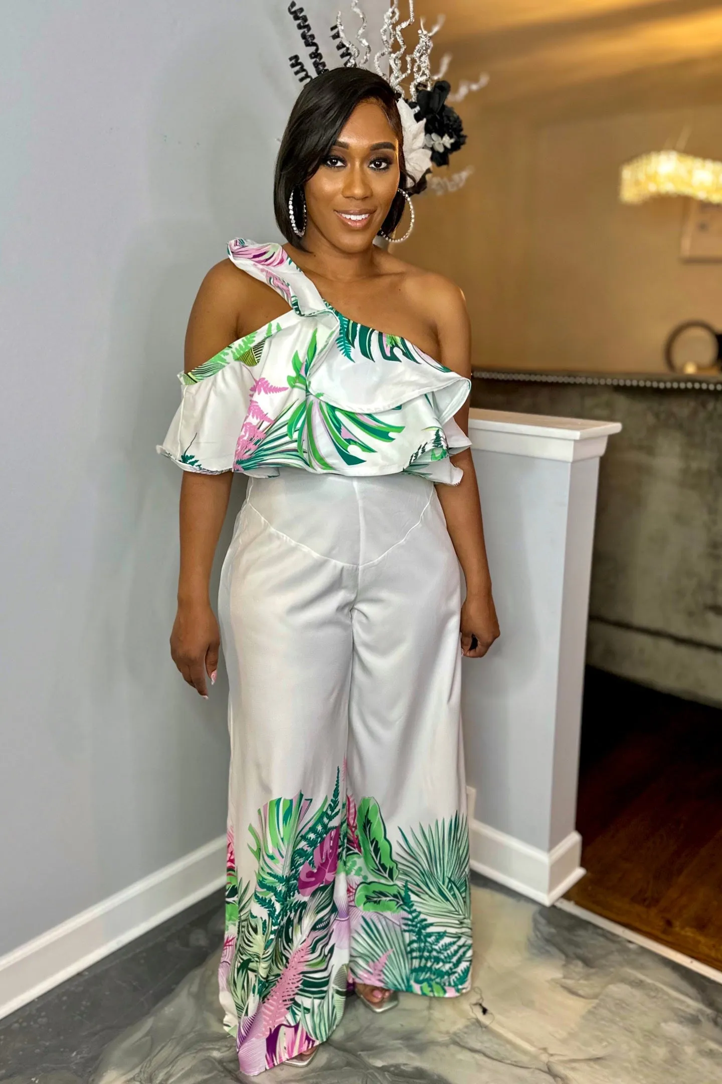 TROPICAL ONE SHOULDER SET