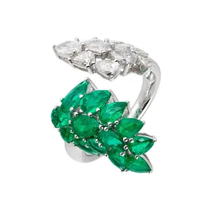 Tropical Paradise Palm Emerald Cocktail Ring