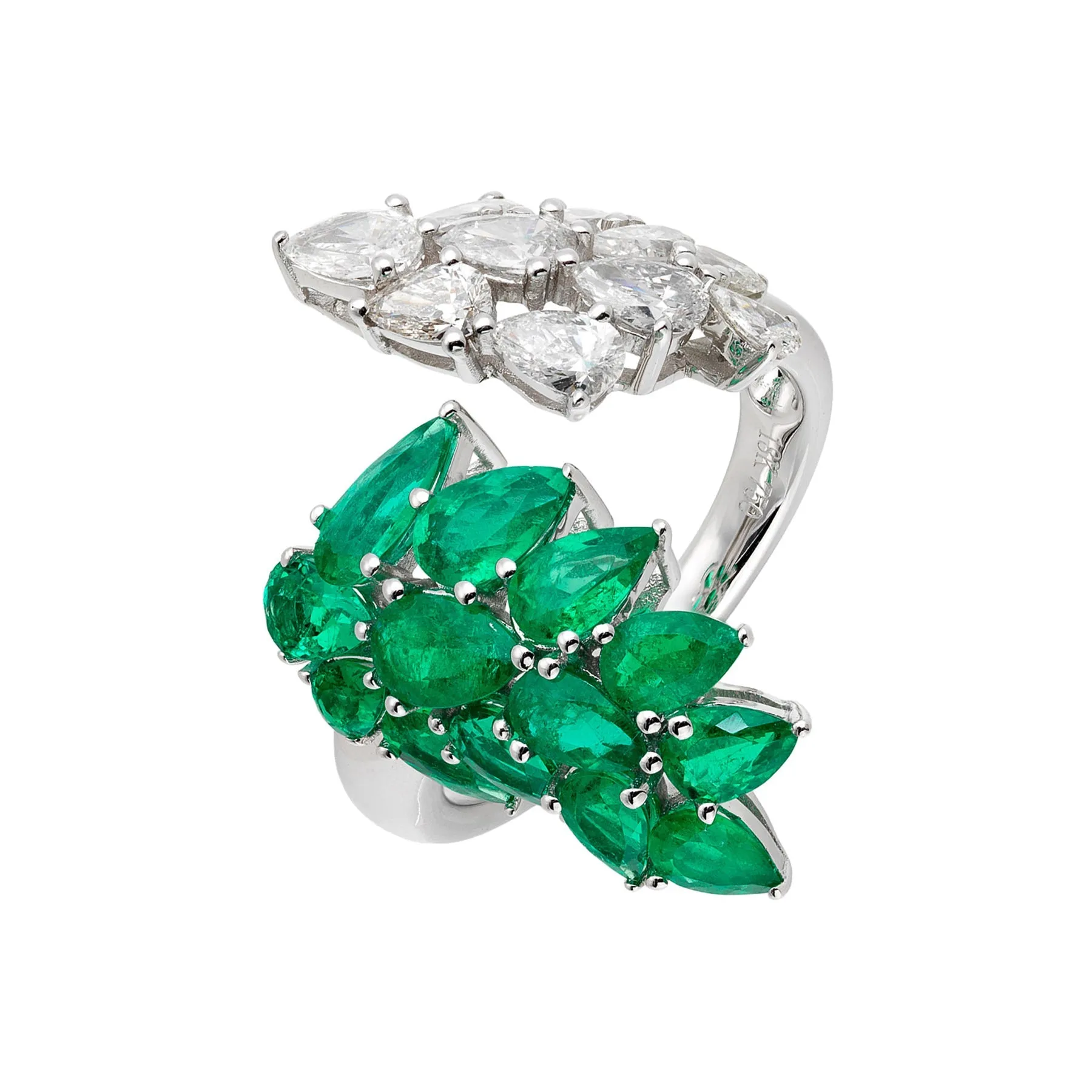 Tropical Paradise Palm Emerald Cocktail Ring