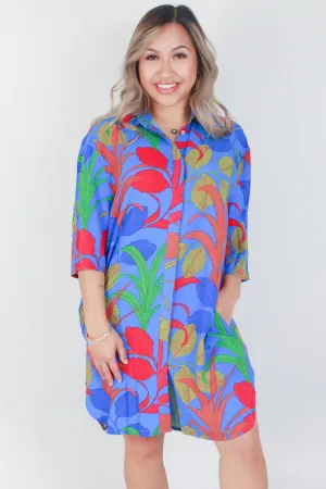TROPICAL PRINT TSHIRT DRESS