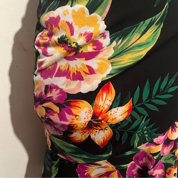 Tropical wrap ruffle skirt