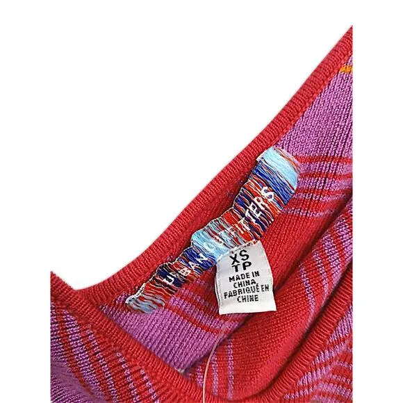 Urban Outfitters Jax One Shoulder Mini Dress XS Tropical Pink Striped Beach $79