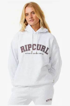 VARSITY HOODIE - GREY MARLE/PLUM