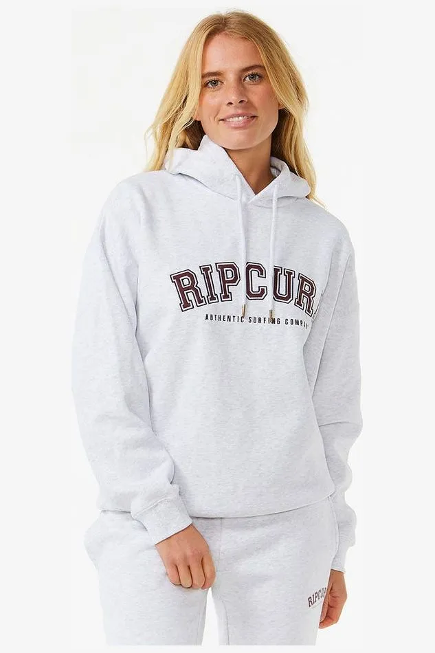 VARSITY HOODIE - GREY MARLE/PLUM