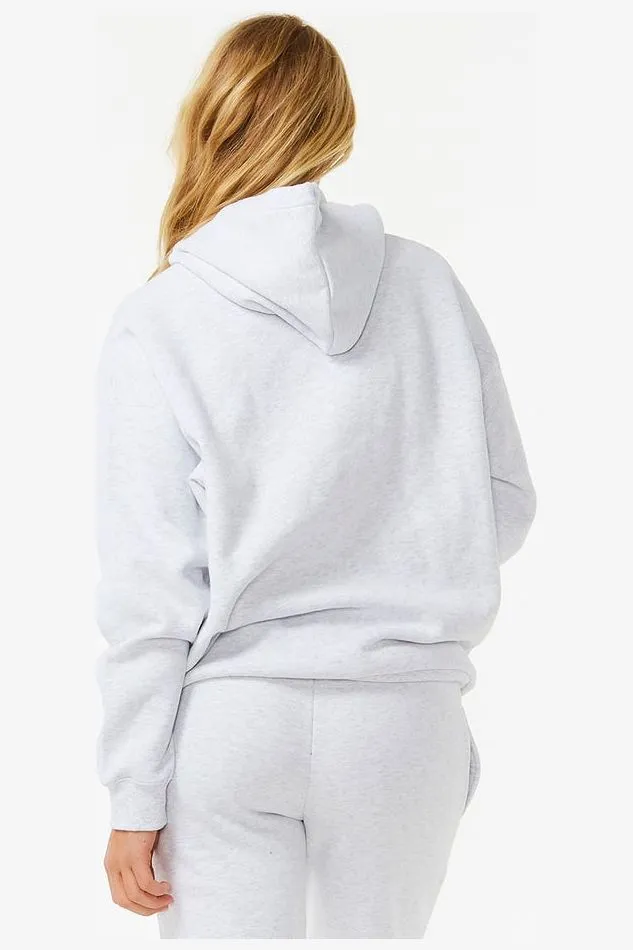 VARSITY HOODIE - GREY MARLE/PLUM