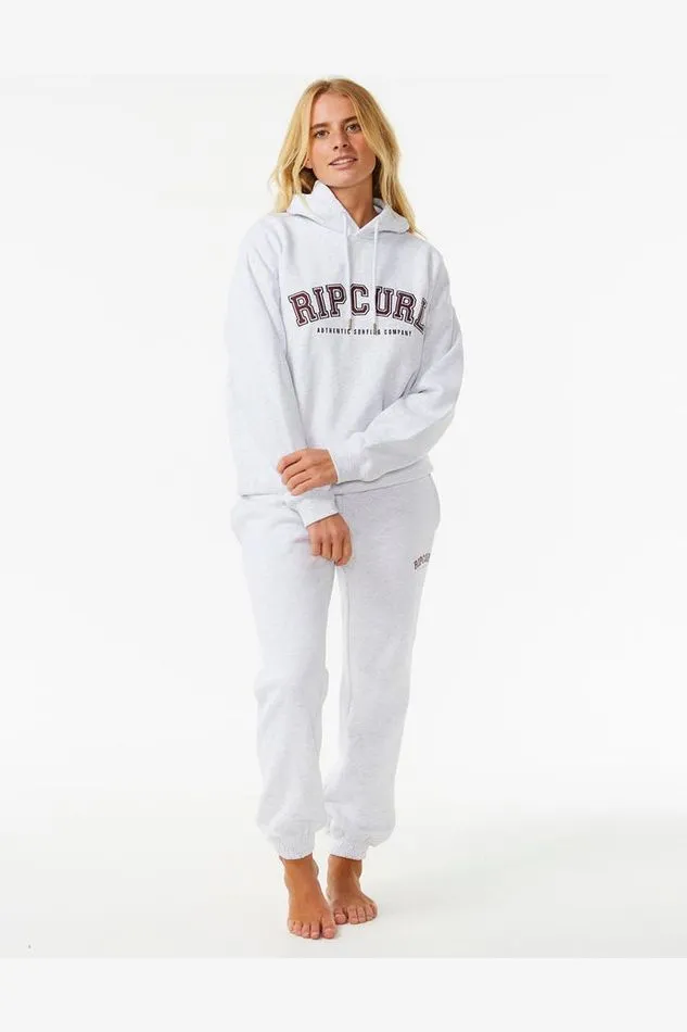 VARSITY HOODIE - GREY MARLE/PLUM