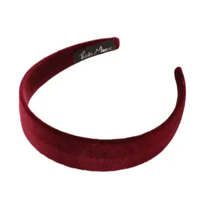 Velvet 3 cm Flat Burgundy Headband