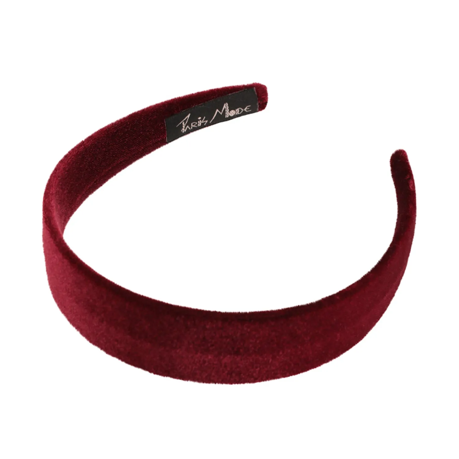 Velvet 3 cm Flat Burgundy Headband
