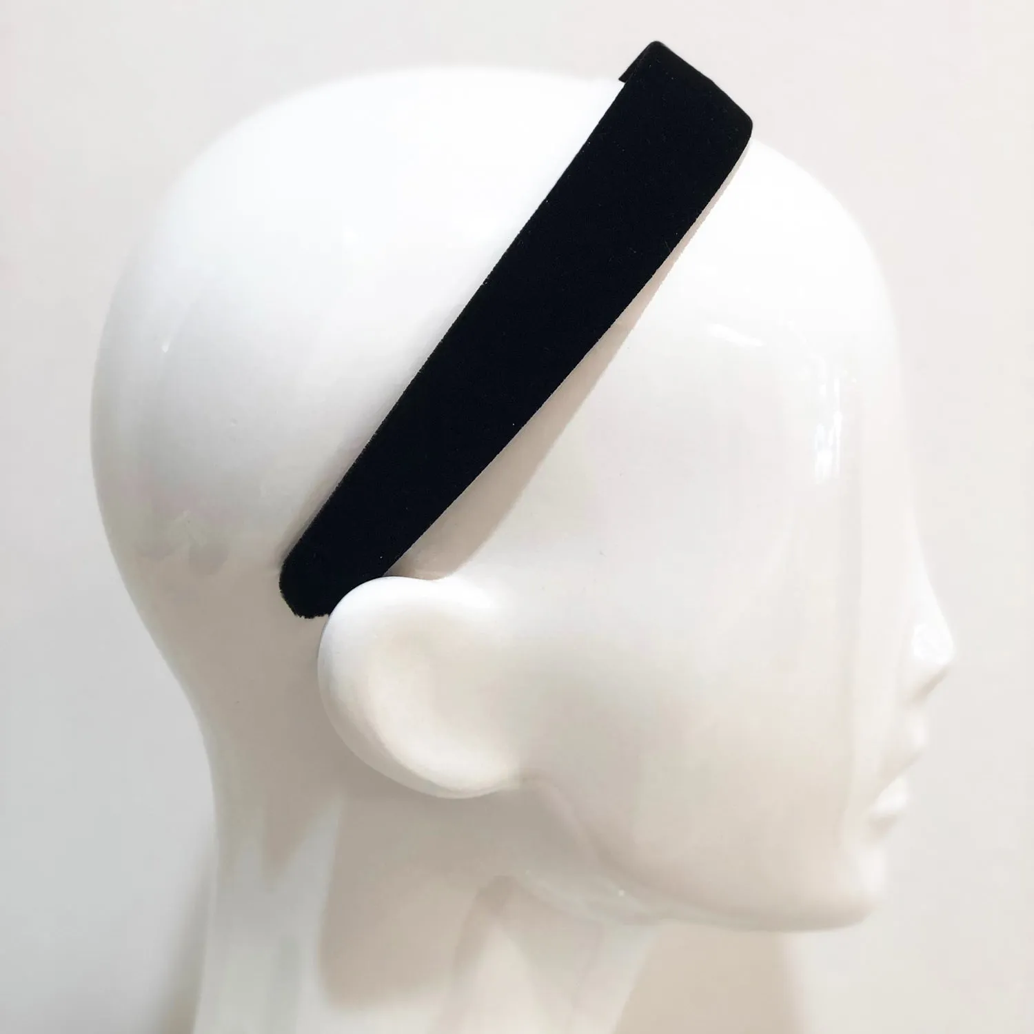 Velvet 3 cm Flat Olive Headband