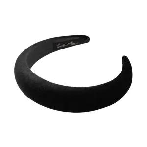Velvet 3 cm Padded Black Headband