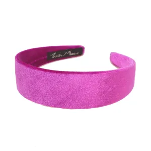 Velvet 4 cm Flat Fuchsia Headband