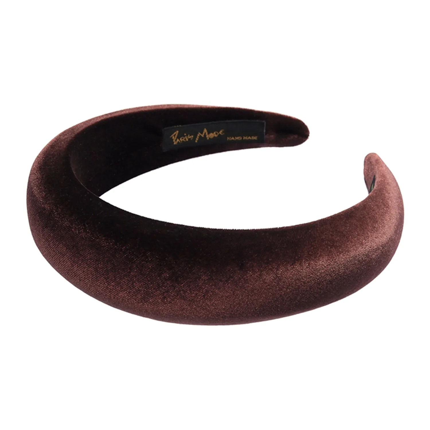 Velvet 4 cm Padded Brown Headband