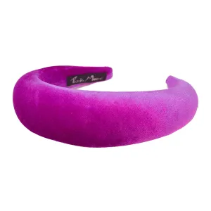 Velvet 4 cm Padded Fuchsia Headband