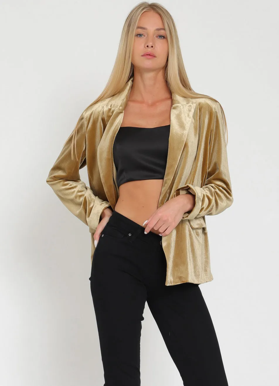 Velvet Gold Boyfriend Blazer
