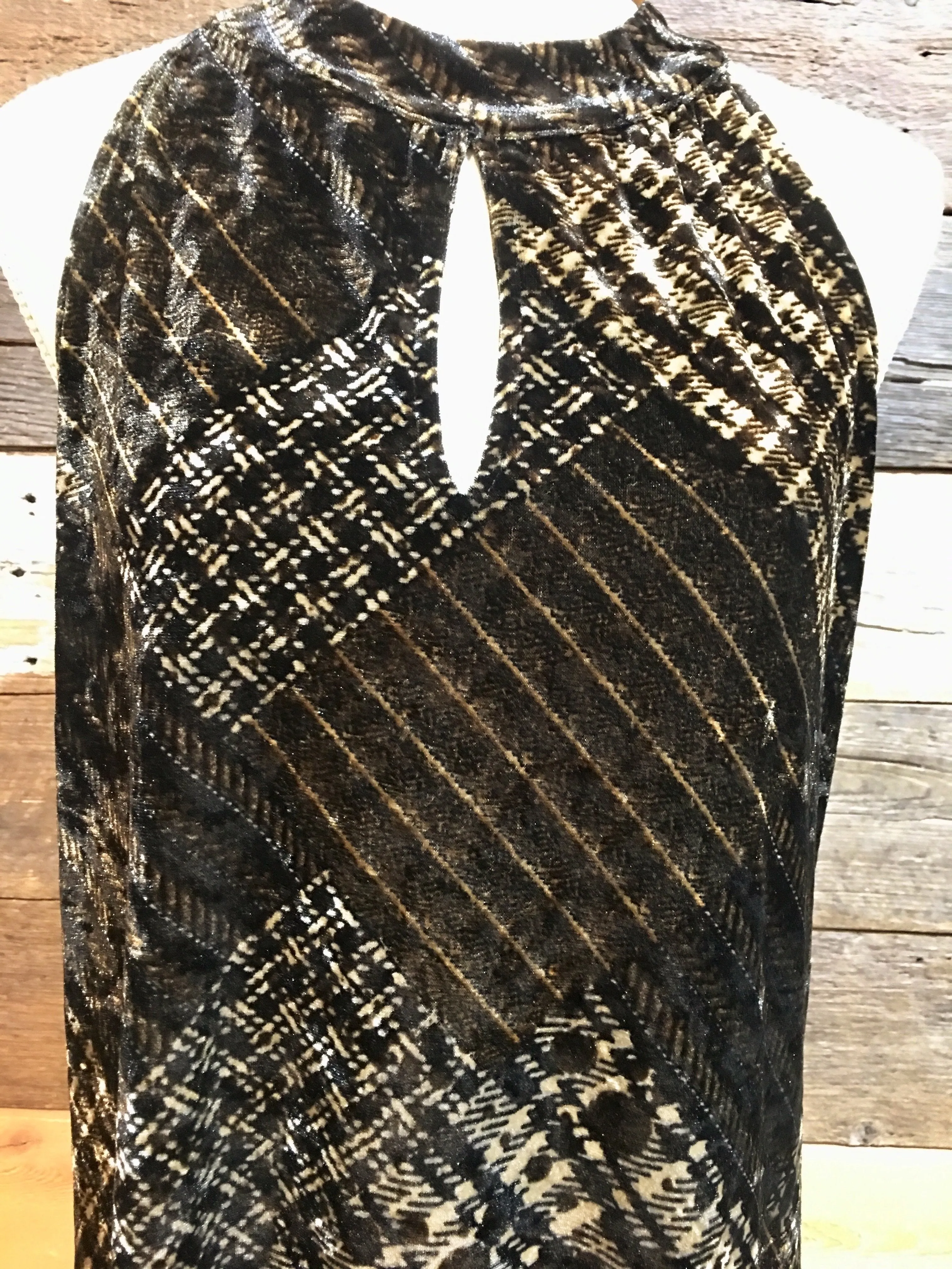 Velvet Halter Keyhole Dress