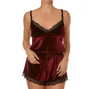 Velvet Romper - Wine/Black -
