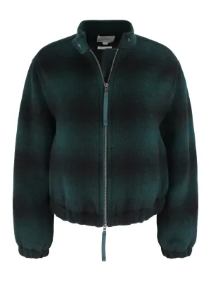 Vince Shadow Plaid Bomber in Juniper
