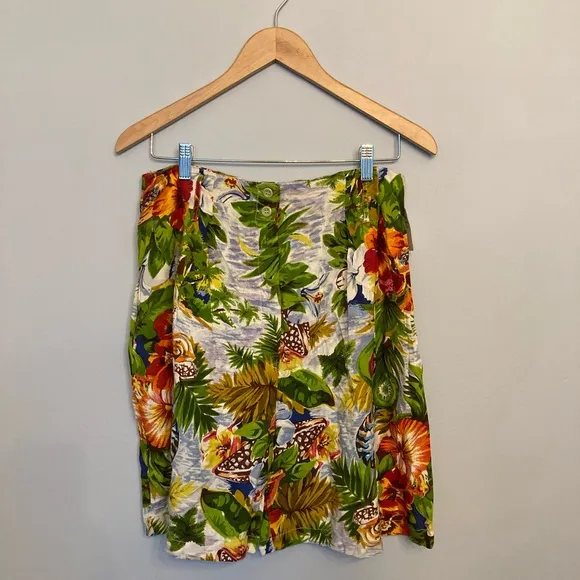 Vintage Co Ord Tropical Print Blazer &amp; Shorts Set