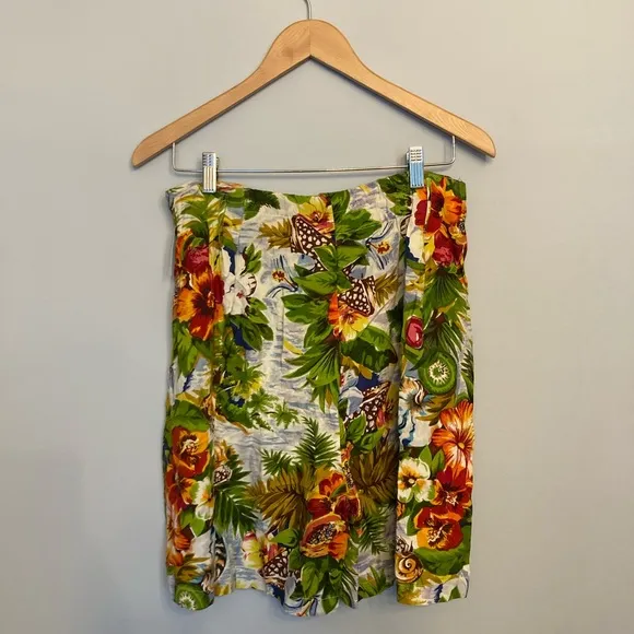 Vintage Co Ord Tropical Print Blazer &amp; Shorts Set