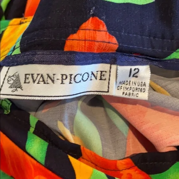 VINTAGE EVAN PICONE TROPICAL FLOWER SKIRT SZ M