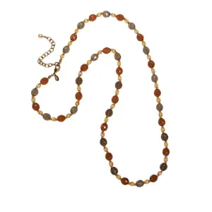 Vintage Joan Rivers Smokey and Citrine Crystal Beaded Necklace