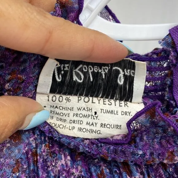 Vintage Liz Robert’s purple sheer top an skirt bohemian avant-garde summer