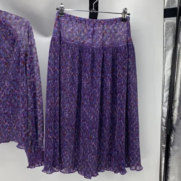 Vintage Liz Robert’s purple sheer top an skirt bohemian avant-garde summer