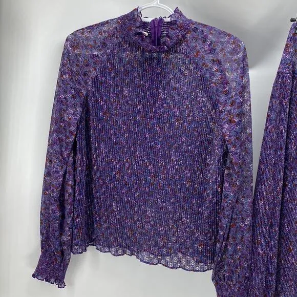 Vintage Liz Robert’s purple sheer top an skirt bohemian avant-garde summer