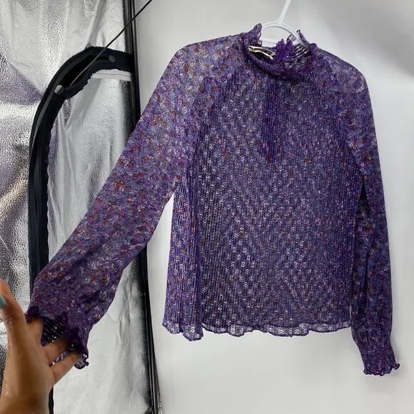 Vintage Liz Robert’s purple sheer top an skirt bohemian avant-garde summer