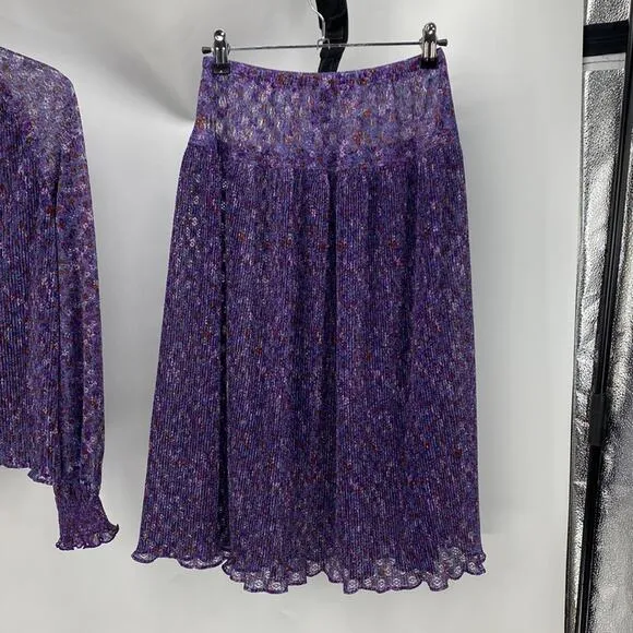Vintage Liz Robert’s purple sheer top an skirt bohemian avant-garde summer