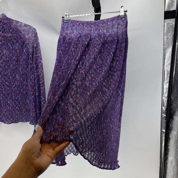 Vintage Liz Robert’s purple sheer top an skirt bohemian avant-garde summer