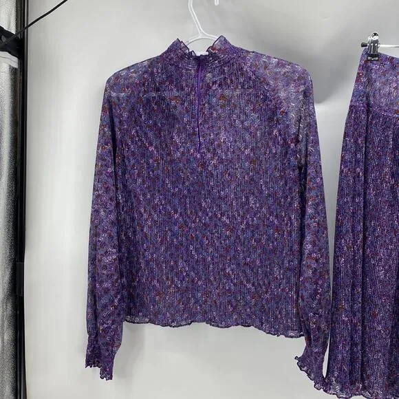 Vintage Liz Robert’s purple sheer top an skirt bohemian avant-garde summer