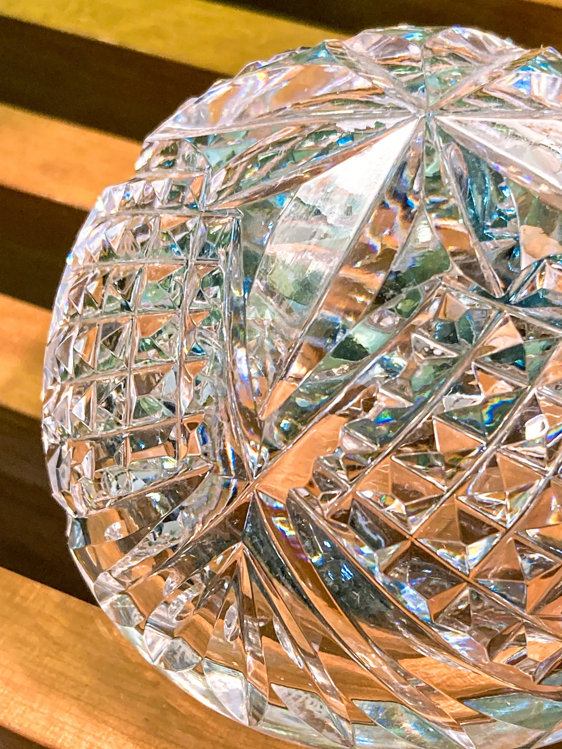 Vintage Waterford Sparkling Cut Clear Crystal Domed Hollow Paperweight