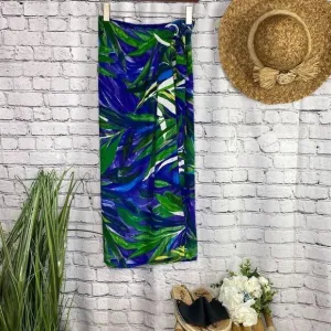 Vintage Dorothy Schoelen Platinum Tropical Wrap Skirt ladies size 6