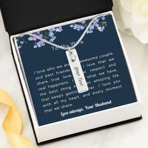 We are awesome together-Birthstone/Text Necklace