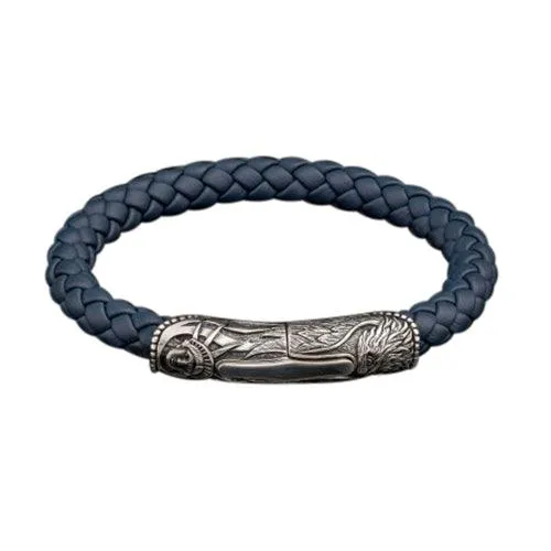 William Henry Blue Ridge Leather Braid Bracelet