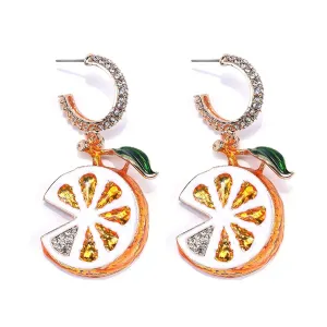 Yellow Crystal & Cubic Zirconia Lemon Huggie Earrings