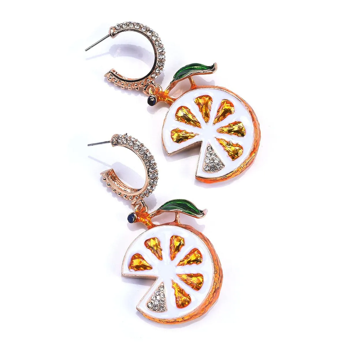Yellow Crystal & Cubic Zirconia Lemon Huggie Earrings