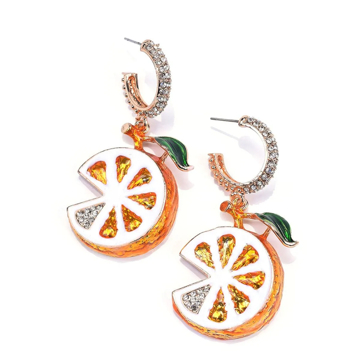 Yellow Crystal & Cubic Zirconia Lemon Huggie Earrings